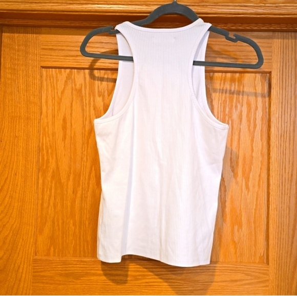 NWT Madewell Highneck Tank in Sleekhold white ribbed tank sleeveless small $38 - Picture 8 of 9